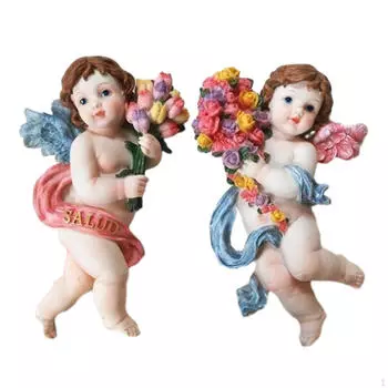 2 шт. настольных фигурок ангелов, религиозная скульптура-статуэтка, настольные фигурки для домашнего стола