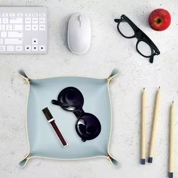 2 шт. настольный поднос для хранения кожаная пластина для ключей украшение для дома лоток для костей ключ кошелек монеты PU кожа складной ящик для хранения Large