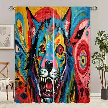 2 шт. - настраиваемые - занавеска с принтом - материал полиэстер - подходит для спальни, гостиной, кабинета, частной занавески 30inchx65inchx2Pcs