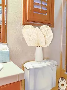 2 шт. Натуральные сушеные пальмовые листья Веер в виде сердца круглой формы Пальмовые вееры Сушеный букет для свадьбы Домашняя вечеринка Кухонная ваза Настольные композиции Юбилейный декор коричневый