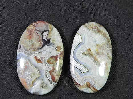 2 шт. натуральный сумасшедший кружевной агат овальный кабошон ювелирный камень 29-40 мм SK-847