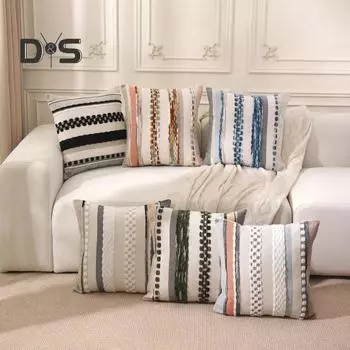 2 шт. наволочка 3D полосатый жаккард с потайной застежкой-молнией в скандинавском стиле наволочка для подушки для спальни, гостиной, дивана, украшения для вечеринки наволочка A