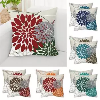 2 шт. наволочка моющаяся мягкая наволочка с геометрическим цветочным узором диванная подушка для дома E