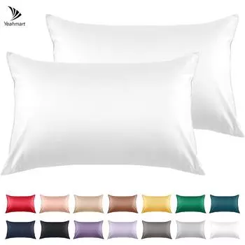 2 шт. наволочка наволочка атласная наволочка для волос красота наволочка удобная наволочка подушки чехлы для спальни постельные принадлежности домашний декор 51x66cm белый