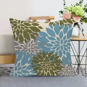 2 шт. Наволочка с принтом георгина, квадратная подушка, наволочка для подушки для ресторана, отеля, спальни, офиса, машинная стирка, скрытая молния A