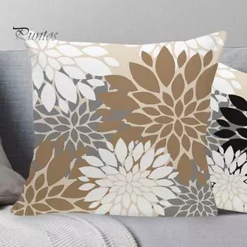 2 шт. Наволочка с принтом георгина, квадратная подушка, наволочка для подушки для ресторана, отеля, спальни, офиса, машинная стирка, скрытая молния A