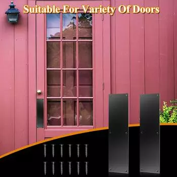 2 шт. нажимная дверная пластина 15X3,5 из нержавеющей стали для дверной нажимной пластины чёрный