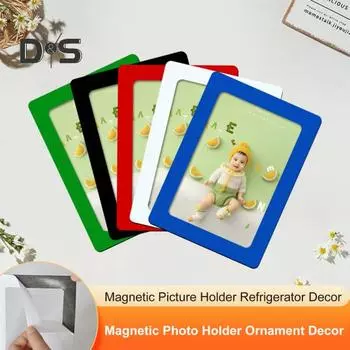 2 шт., не легко деформируемая магнитная фоторамка, гибкая, практичная магнитная подставка для картин, декор на холодильник зелёный