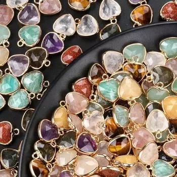 2 шт. небольшой кулон из натурального камня амазонит в форме сердца граненый кулон для изготовления ювелирных изделий DIY ожерелье серьги аксессуар 11mm