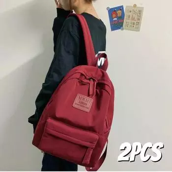 2 шт. нейлоновая сумка через плечо для мужчин, школьников младших классов, школьный рюкзак для женщин, большой вместимости, рюкзаки для школьников старших классов
