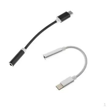 2 шт., нейлоновый плетеный USB-кабель для наушников с разъемом 3,5 мм, аудиоадаптер для наушников с корпусом из алюминиевого сплава