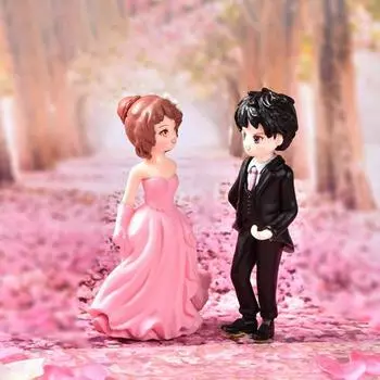 2 шт., необычные долговечные легкие фигурки пар, милые кукольные домики, свадебные аксессуары