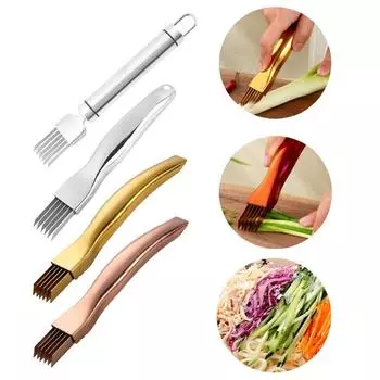 2 шт., нержавеющая сталь, клочок шелка, нож, измельчитель овощей, резак для еды, зеленый резак, кухонный нож Ga Z4W1 Flat handle-2pcs