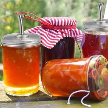 2 шт. Нержавеющая сталь Мейсон банка крышка с носиком для заливки герметичная крышка для бутылки с жиром барбекю 70MM