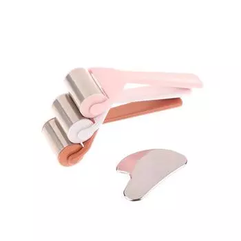 2 шт. нержавеющая сталь ролик для лица с льдом металлический гуаша набор инструментов для лица уход за лицом и телом лимфодренаж, подтяжка лица белый