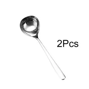 2 шт. нержавеющая сталь современная простота утолщение практичная длинная ручка ресторанные принадлежности кухонные принадлежности большая головка ложка стальная ложка