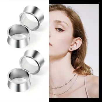 2 шт. Нержавеющая сталь ушная раковина полый канал расширение уха пирсинг ювелирные изделия ухо расширитель индивидуальные серьги 14mm