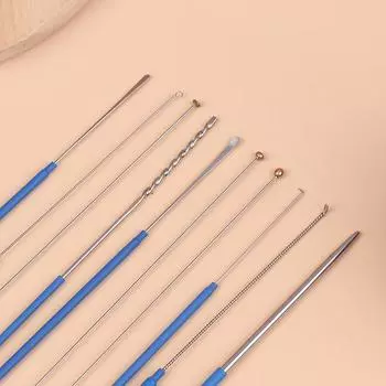 2 шт. нержавеющая сталь ушной ершик для удаления серы кюретка ушной инструмент ложка для чистки палочка ушной ершик инструменты для ухода за ушами