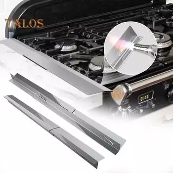 2 шт., нержавеющая сталь, заглушки для зазоров в плите, термостойкая защита для плиты, регулируемая длина, заполнитель зазоров в плите для кухонной духовки, комплект для отделки столешницы 2pcs