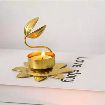 2 шт. нержавеющий геометрический полый подсвечник золотой цветочный подставка для свечей гостиная Style 1