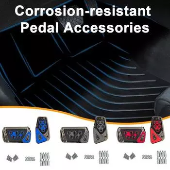 2 шт. нескользящие накладки на педали автоматической коробки передач, сменный комплект, износостойкие, простая установка, накладки на педаль газа и тормоза, автозапчасти чёрный