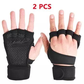 2 шт. Нескользящие перчатки для спортзала, мужские и женские перчатки для тренировок, перчатки для тяжелой атлетики M