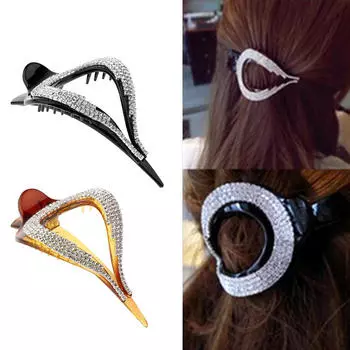 2 шт., нескользящие заколки для волос со стразами, заколка, головной убор для девочек и женщин
