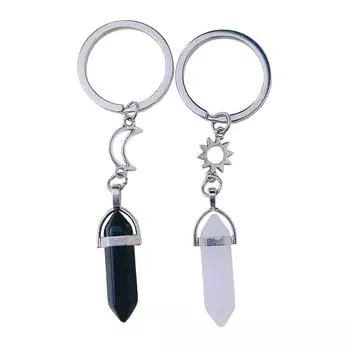 2 шт. Нежный брелок с камнем в форме сердца, набор, брелок, подвеска для сумки, аксессуар, подарок любви для пар, сплав, различные случаи 2