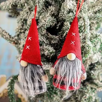 2 шт. Nordic DIY Christmas Безликий Рудольф Маленький ручной работы плюшевые гномы поделки гномы фигурка вечеринка красный