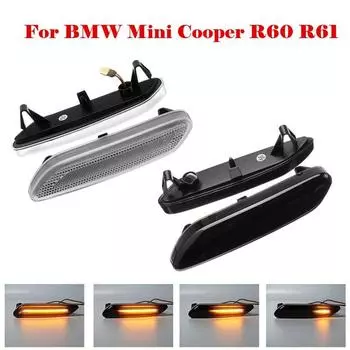 2 шт. нормальный/динамический указатель поворота, светодиодный боковой габаритный фонарь, 12 В, боковой повторитель, лампа, панель, лампа для BMW Mini Cooper R60 R61