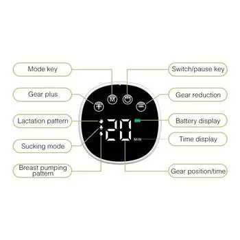 2 шт. носимый электрический молокоотсос Hands Free Бесшумный невидимый молокоотсос 3 режима 9 уровней чёрный