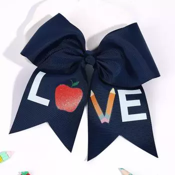 2 шт. Новая детская заколка для волос с большим бантом, головной убор с принтом, заколка для волос с нитями-лентами, аксессуары для волос, подарок для девочки Size fits all