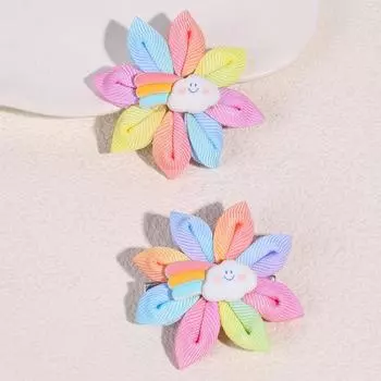 2 шт. Новая детская заколка для волос «Единорог», милая заколка для волос «Пони с цветком», цвет макарон, красочная заколка для волос с цветком, шпилька для волос, подарок Size fits all