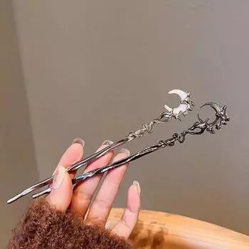 2 шт. Новая китайская заколка для волос в стиле луны, женский дизайн, прозрачные и холодные аксессуары для волос, современная простая заколка-пучок для волос, женская