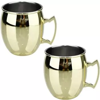 2 шт., новая кружка для коктейля и вина, кружка Moscow Mule из нержавеющей стали с кованым медным покрытием, 550 мл, пивная кружка, барная посуда для напитков 500ml