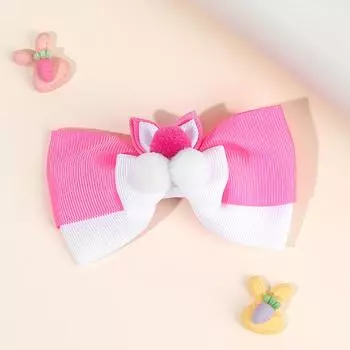 2 шт. Новая милая детская заколка для волос в виде конфеты, ребристая заколка, аксессуары для волос с кроличьими ушками, бант, головной убор, заколка-клипса, подарок Size fits all