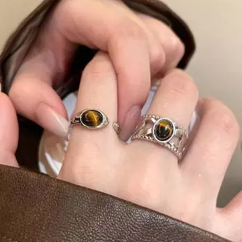 2 шт. Новые изысканные кольца со стразами кофейного цвета, модные открытые индексные кольца, набор женских персонализированных ювелирных изделий, подарки, аксессуары для вечеринок бобровый