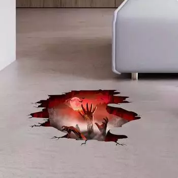 2 шт. Новые креативные наклейки на Хэллоуин в виде руки призрака на Хэллоуин, домашний декор, ужасы, съемные наклейки из ПВХ, декоративная стена для торгового центра Red