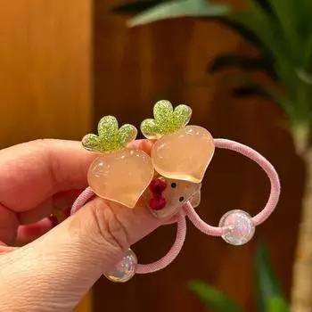 2 шт. Новые милые баклажановые резинки для волос для девочек, эластичные, аксессуары для волос, детские резинки для волос, детские головные уборы