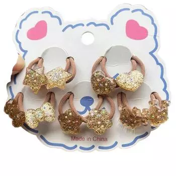 2 шт. новые милые блестящие золотые эластичные резинки для волос для девочек аксессуары для волос детские резинки для волос детские головные уборы