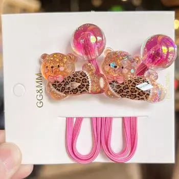 2 шт. Новые милые цветные резинки для волос с черными котятами для девочек, аксессуары для волос, детские резинки для волос, детские головные уборы