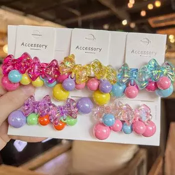 2 шт., новые милые головные уборы принцессы с бантом и колокольчиками, детские эластичные резинки для волос, детские веревки для волос, аксессуары для волос для девочек розовый