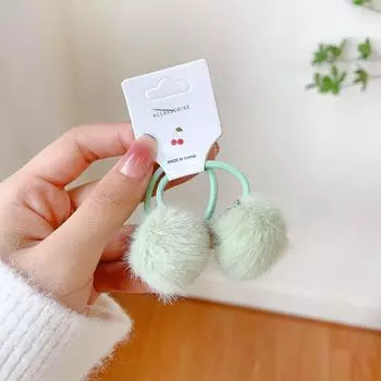 2 шт. Новые милые конфетных цветов резинки для волос с помпонами для девочек и детей, эластичные резинки для волос, детские резинки для волос, принцессные аксессуары для волос, детские головные уборы