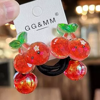 2 шт. новые милые красные блестящие эластичные резинки для волос для девочек аксессуары для волос детские резинки для волос детские головные уборы