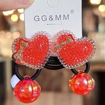 2 шт. новые милые красные цветочные резинки для волос для девочек аксессуары для волос детские резинки для волос детские головные уборы