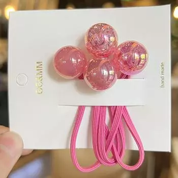 2 шт. новые милые красочные взрывные бусины принцесса головные уборы детские эластичные резинки для волос детские веревки для волос аксессуары для волос для девочек