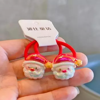 2 шт. новые милые мультяшные гальванические рождественские эластичные резинки для волос для девочек, аксессуары для волос, детские резинки для волос, детские головные уборы