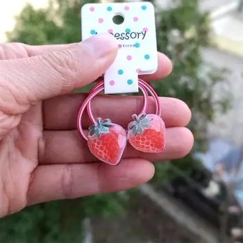 2 шт. Новые милые персиковые грибы, головной убор принцессы, мультяшные детские эластичные резинки для волос, детские веревочки, аксессуары для девочек, детский головной убор