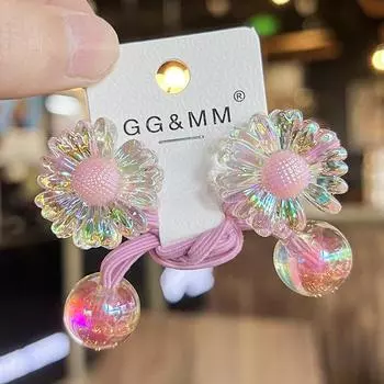 2 шт. Новые милые повязки на голову принцессы «Маленькая ромашка», детские эластичные резинки для волос, детские резинки для волос, аксессуары для волос для девочек