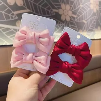 2 шт. новые милые принцессы перламутровые банты для девочек шпильки детские головные уборы заколки для волос заколки аксессуары для волос 2pcs вино красного